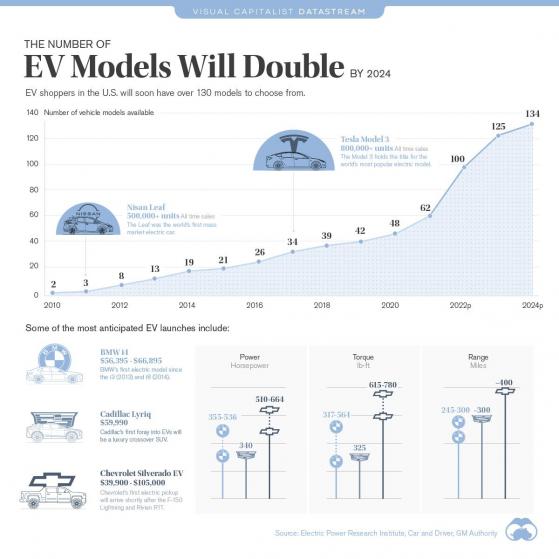 到2024年，可选择的电动车型将翻一番