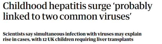 儿童急性肝炎病因有突破性进展 合并感染或是元凶